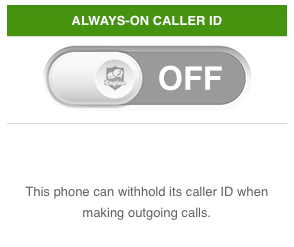 Always Off caller-ID