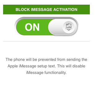 Blocking iMessage Activation