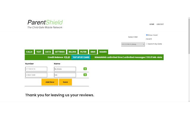 converting names to numbers in the ParentShield Portal