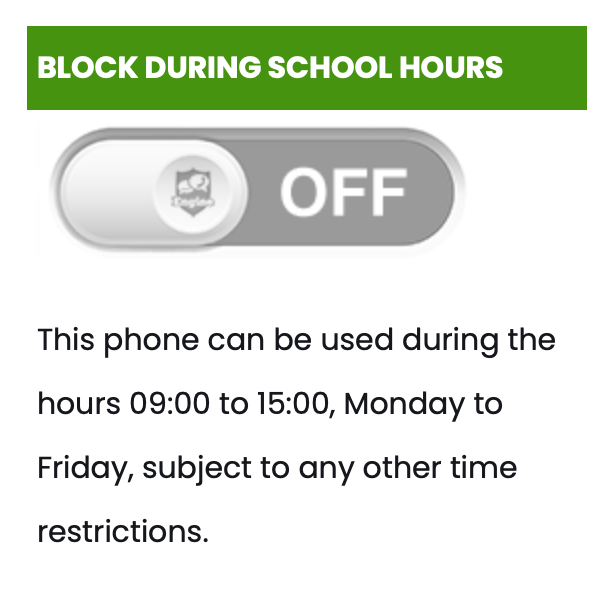 Block a child's phone during school hours
