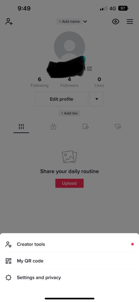 TikTok settings and privacy