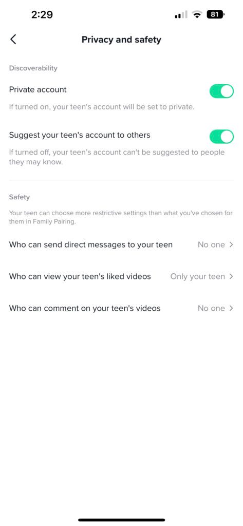 Disable TikTok Messaging